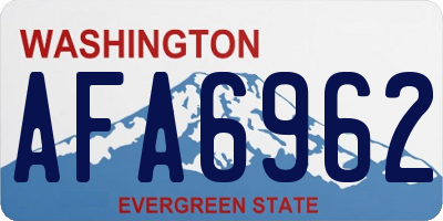 WA license plate AFA6962