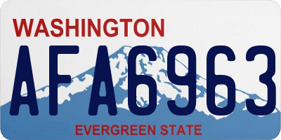 WA license plate AFA6963