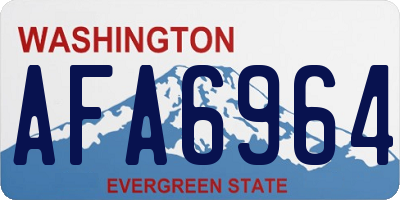 WA license plate AFA6964