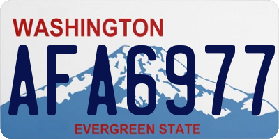 WA license plate AFA6977