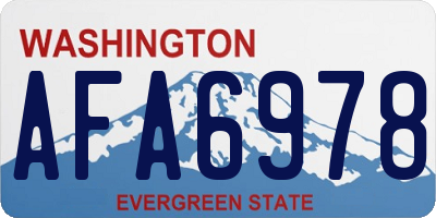 WA license plate AFA6978