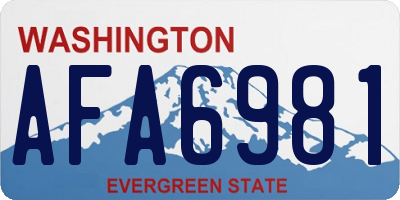 WA license plate AFA6981