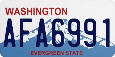 WA license plate AFA6991