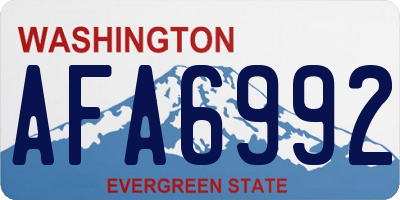 WA license plate AFA6992