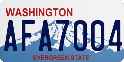 WA license plate AFA7004