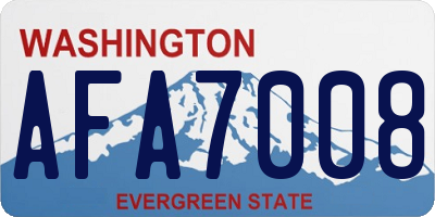 WA license plate AFA7008