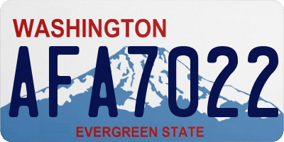 WA license plate AFA7022