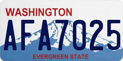 WA license plate AFA7025