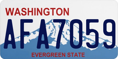 WA license plate AFA7059