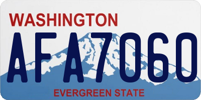 WA license plate AFA7060