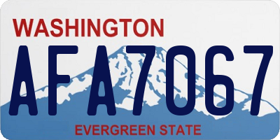 WA license plate AFA7067