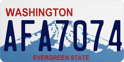 WA license plate AFA7074