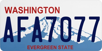 WA license plate AFA7077