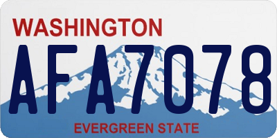 WA license plate AFA7078