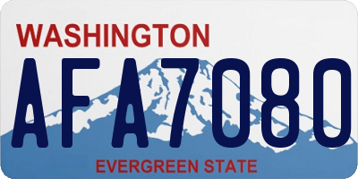 WA license plate AFA7080