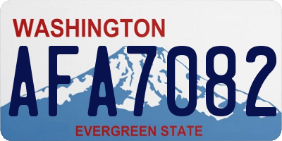 WA license plate AFA7082
