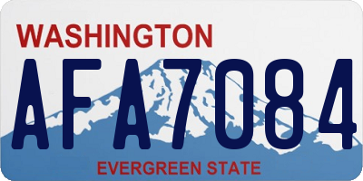 WA license plate AFA7084