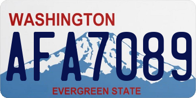 WA license plate AFA7089