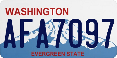 WA license plate AFA7097