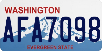 WA license plate AFA7098