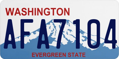 WA license plate AFA7104