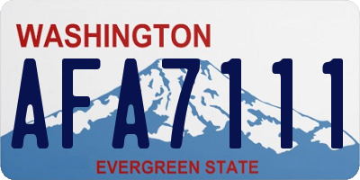 WA license plate AFA7111