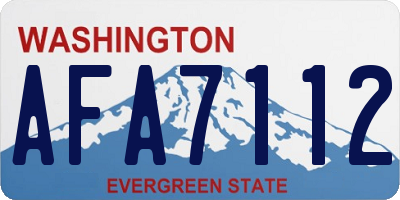WA license plate AFA7112