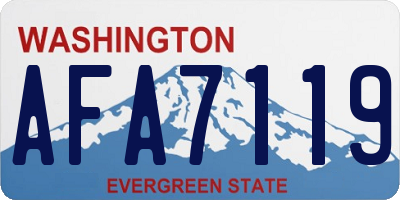 WA license plate AFA7119