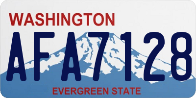 WA license plate AFA7128