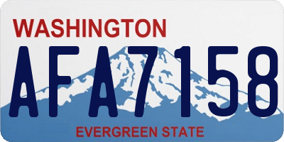 WA license plate AFA7158