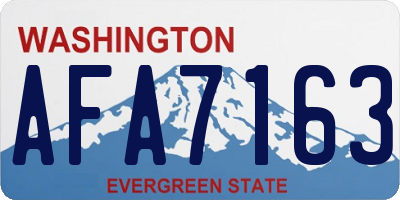 WA license plate AFA7163