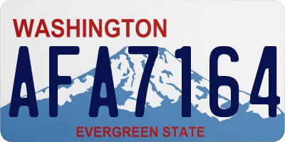 WA license plate AFA7164