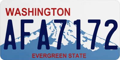 WA license plate AFA7172