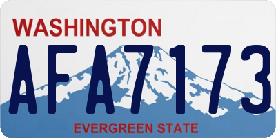WA license plate AFA7173