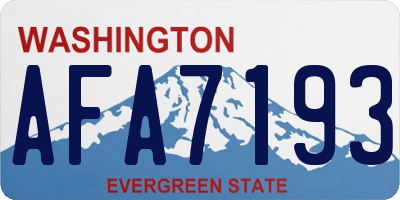 WA license plate AFA7193