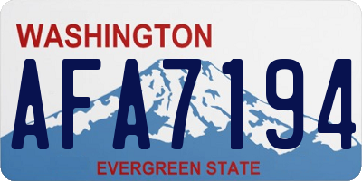 WA license plate AFA7194