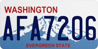 WA license plate AFA7206