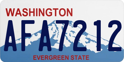 WA license plate AFA7212