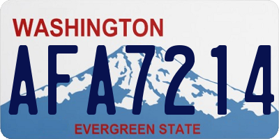 WA license plate AFA7214