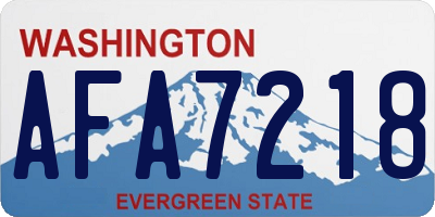 WA license plate AFA7218
