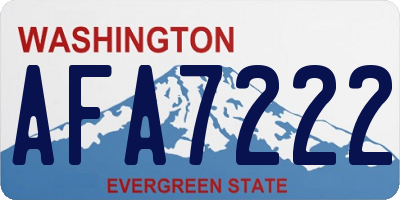 WA license plate AFA7222