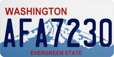 WA license plate AFA7230