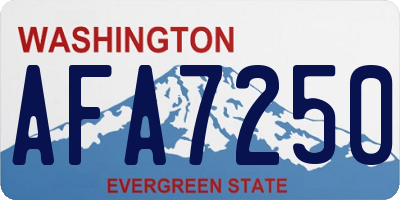 WA license plate AFA7250
