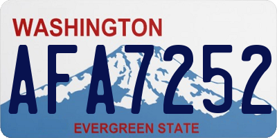 WA license plate AFA7252