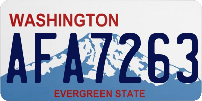 WA license plate AFA7263