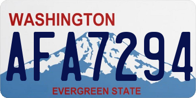 WA license plate AFA7294