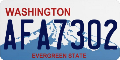 WA license plate AFA7302