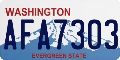 WA license plate AFA7303
