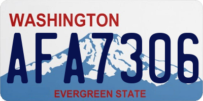 WA license plate AFA7306