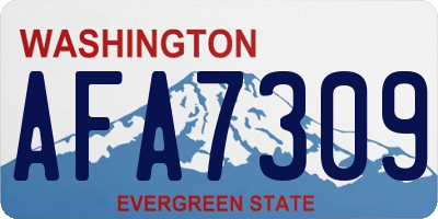 WA license plate AFA7309